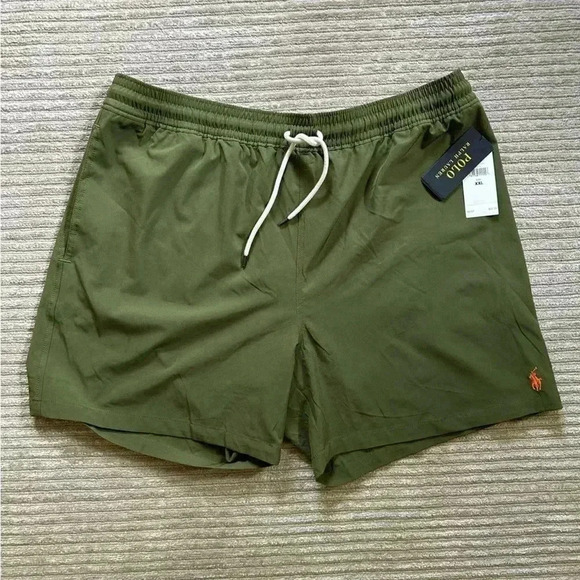 Polo Ralph Lauren Traveler icon logo swim shorts in olive green XXL - Picture 4 of 12